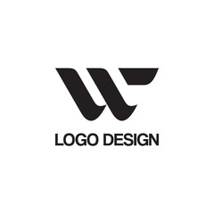 w minimalist logo design template