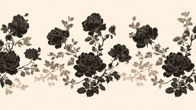Elegant Black Rose Pattern