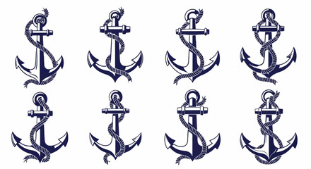 Anchor nautical symbols with transparent background