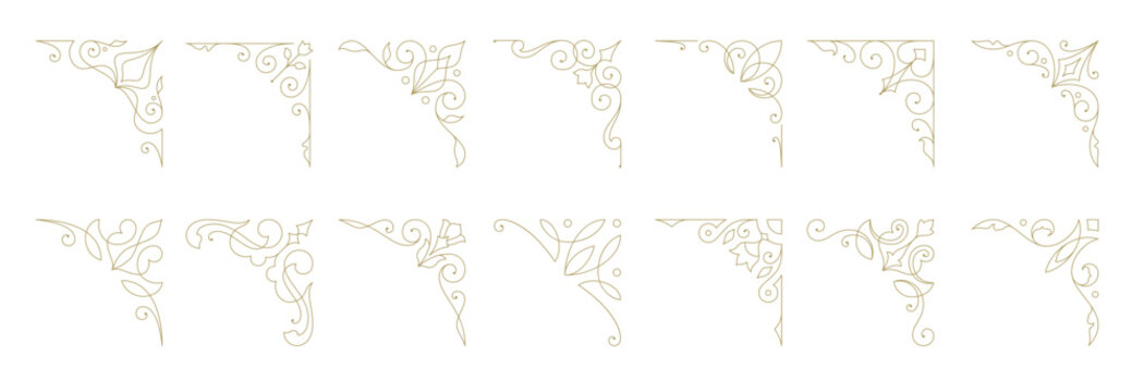 decorative vintage ornament frame corners vector design