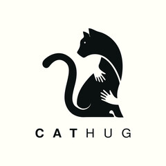 CATHUG – Sitting Cat Silhouette Logo
