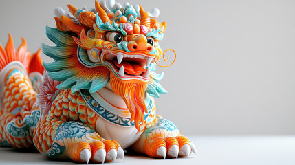 Vibrant Dragon Sculpture with Intricate Details for Art Lovers