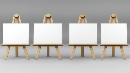 Wooden Easels with Blank Canvases for Creative Inspiration and Decor