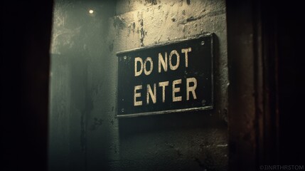 Restricted Access: The Do Not Enter sign is a stark symbol, illuminating the entrance to an unseen space. Its message hints at mystery, danger, or restricted access.