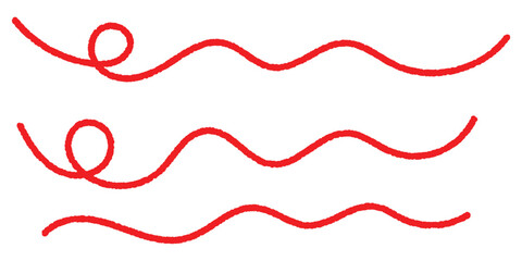 Red thread icon set