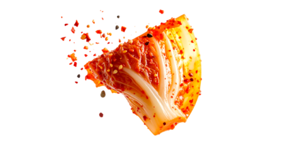 発酵キムチの鮮やかな断面｜背景なし・透過PNG・コピースペース