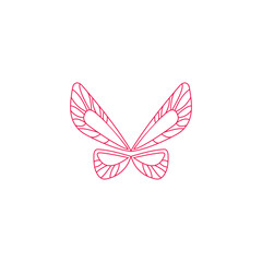 ribbon gift tie butterfly wings design logo vector