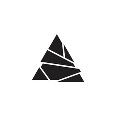 triangle black rock sliced cut brake logo vector