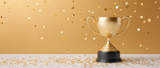 Gold trophy cup celebration award wins prize honored achievement joy
