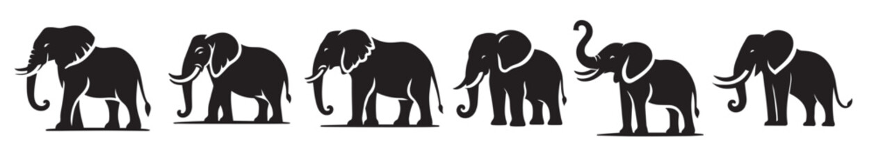 Obraz premium elephant silhouette logo isolated on white background