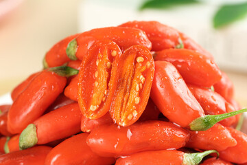 Fresh Red Goji Berries Wolfberries from Ningxia China Superfood Fruit Close-up