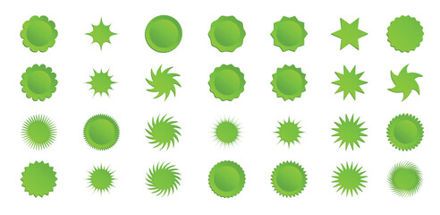 set of d star or sun shaped sale stickers promotional