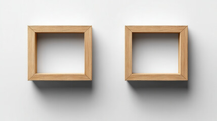 Minimalist Wooden Frames on Light Background for Artwork Display