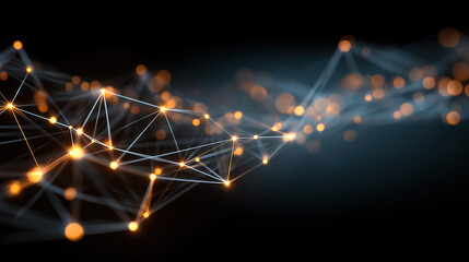 Glowing node network connection background for data visualization, tech theme design, futuristic creative projects