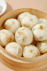 Traditional Chinese Xiaolongbao Soup Dumplings Shengzhou Freshly Made Steamed Bamboo Basket Dim Sum