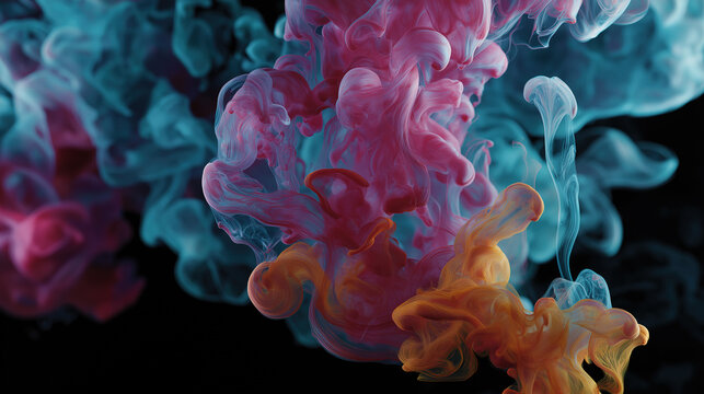 Colorful smoky fluid abstract art background for creative design, advertising, digital media dynamic visual effects