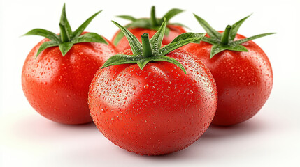 Fresh Red Tomatoes with Raindrops Showcasing Healthy Appeal