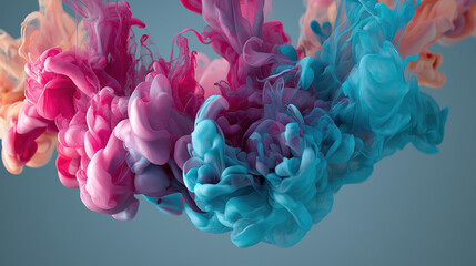 Colored ink diffusion in water abstract art background for creative design, posters, web decoration and multimedia