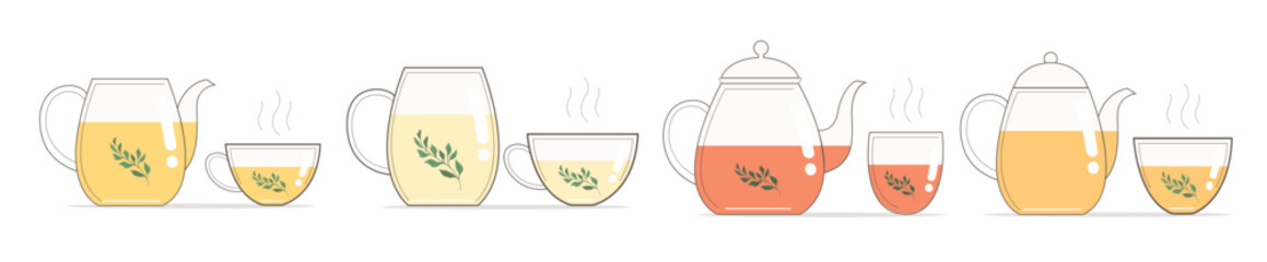 glass teapot and cup