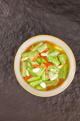 Sautéed Green Squash Vegetables with Garlic and Chili in Creamy Broth