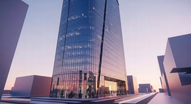 Skyward Symphony: An iconic architectural marvel piercing the clouds with its sleek, modern design and reflective glass facade, reflecting the sky. - Powered by Adobe