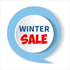 Blue winter sale icon. Vector illustration