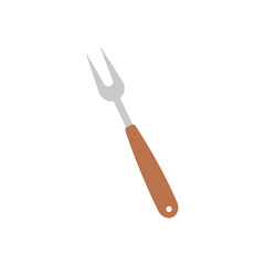 Prong fork icon. Cartoon illustration kitchen utensil.