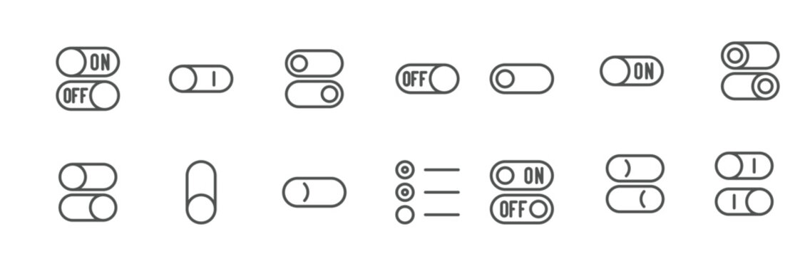 set of ui elements related icons tabs switch button