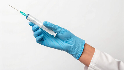 Medical professional holds a syringe ready for vaccination in a clinical setting during daylight hours