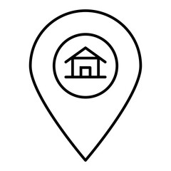 home address line icon with editable stroke