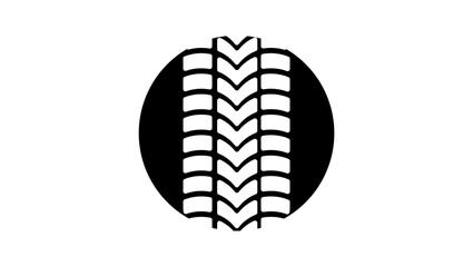 truck  tire imprint , black isolated silhouette