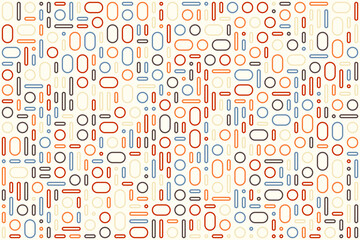Obraz premium Colorful geometric abstract pattern with circles and ovals, seamless vector
