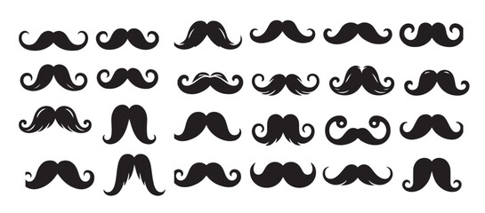  set of men s mustache graphics illustration