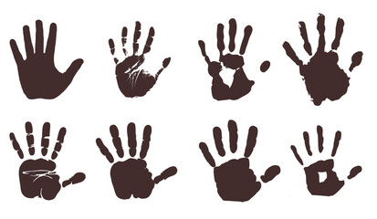 set of male hand print silhouettes handprint silhouette
