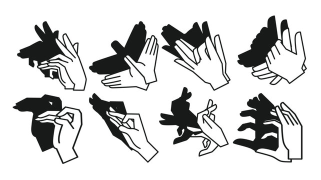 shadow hand puppet vector