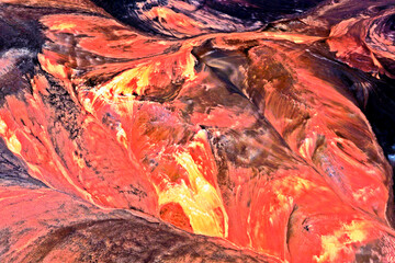 birds eye view the Andes from above mixed media