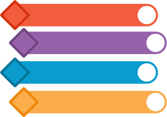 Set of colorful infographic banners flat vector design elements for web and presentation isolated on white background