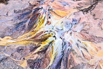birds eye view the Andes from above mixed media