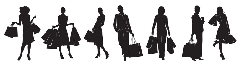 shopping girl silhouette