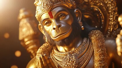 A golden statue of Lord Ganesha, a revered figure in Hinduism. The intricate craftsmanship highlights the cultural significance and spiritual focus often associated with such religious symbols.