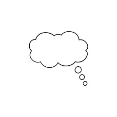 Hand drawn speech bubble. Hand drawn thinking cloud line vector illustration