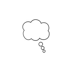 Hand drawn speech bubble. Hand drawn thinking cloud line vector illustration