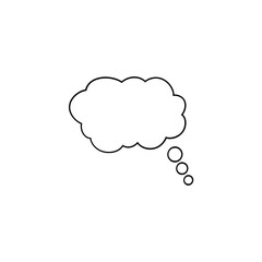 Hand drawn speech bubble. Hand drawn thinking cloud line vector illustration