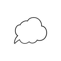 Hand drawn speech bubble. Hand drawn thinking cloud line vector illustration
