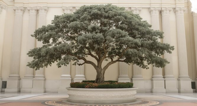 Large Bonsai Tree in a Pot. - Powered by Adobe