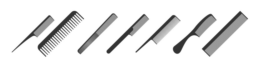 simple hair comb icon on white background