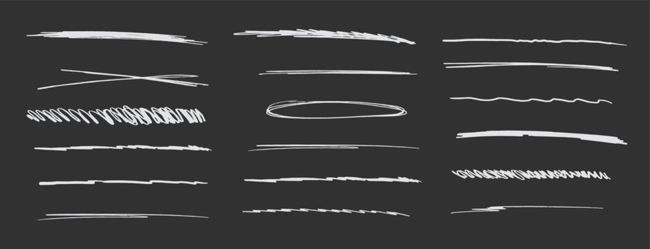 strikethrough underlines set chalk stroke marker lines