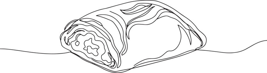 Elegant continuous line drawing of a traditional moroccan b'stil