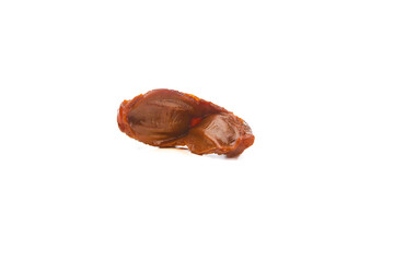 Marinated Duck Gizzard Spicy Cold Delicatessen Meat Dish Isolated on White Background