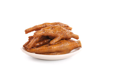 Marinated Spicy Chicken Feet Claws in Sauce Traditional Asian Food Delicacy Cold Appetizer